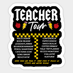 Retro Lightning Bolt ABCD The Teacher Tour Cute Sticker